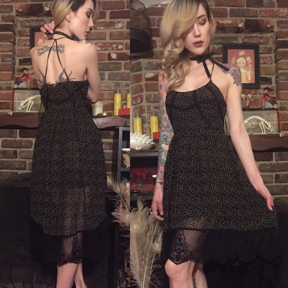 Flower dot lace dress
